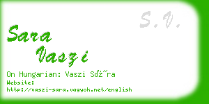 sara vaszi business card